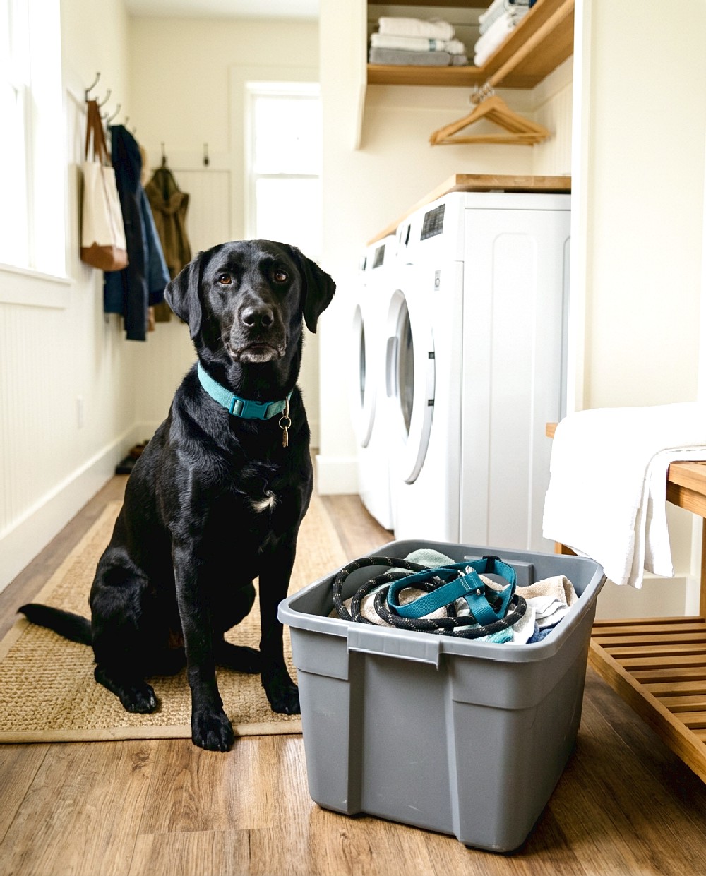 Add a Wash and Return Bin Near the Laundry Area