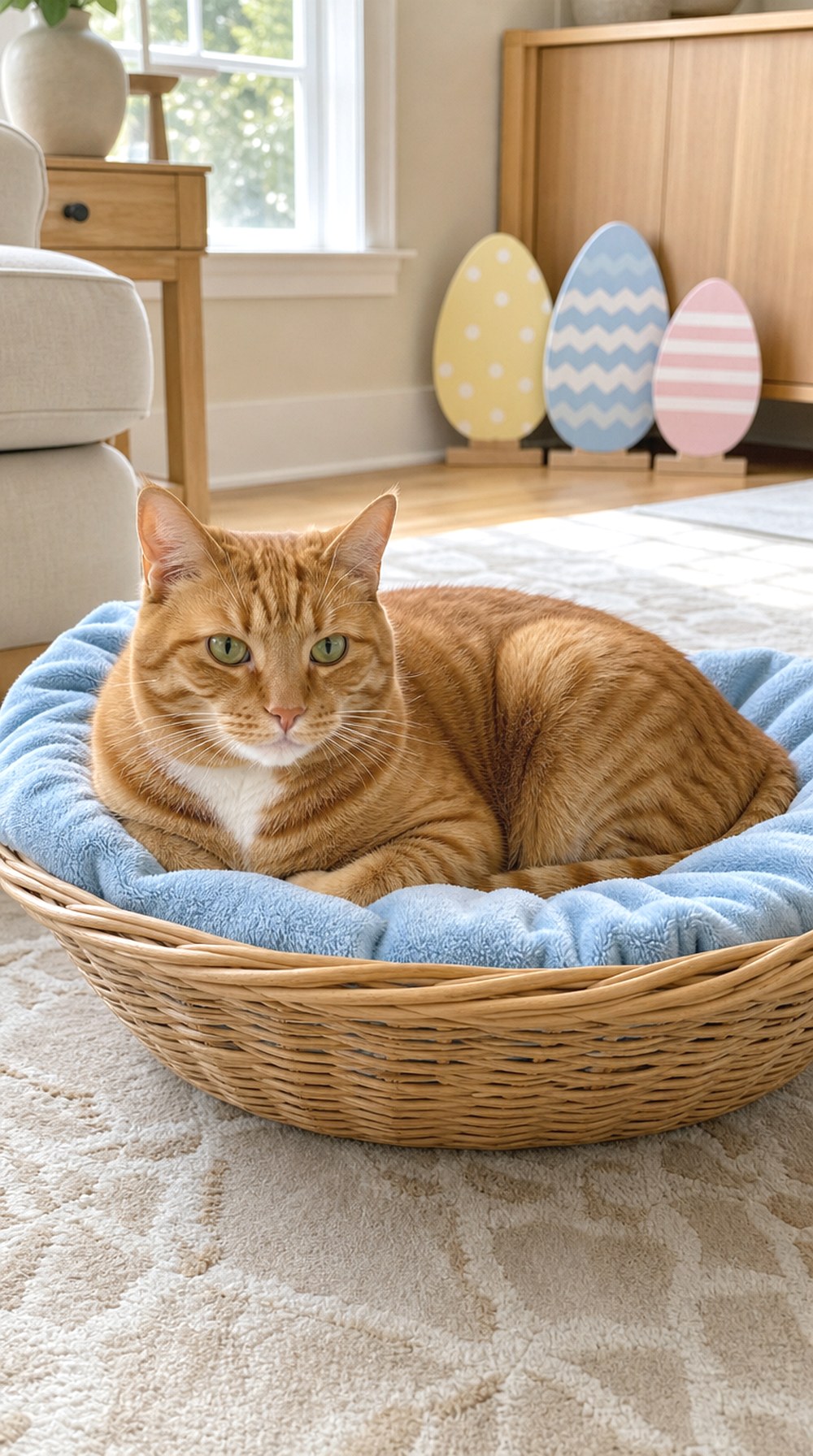 After Cozy Easter Basket Portrait
