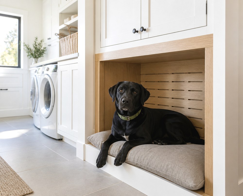 After Turn the End of a Cabinet Run Into a Built In Dog Nook
