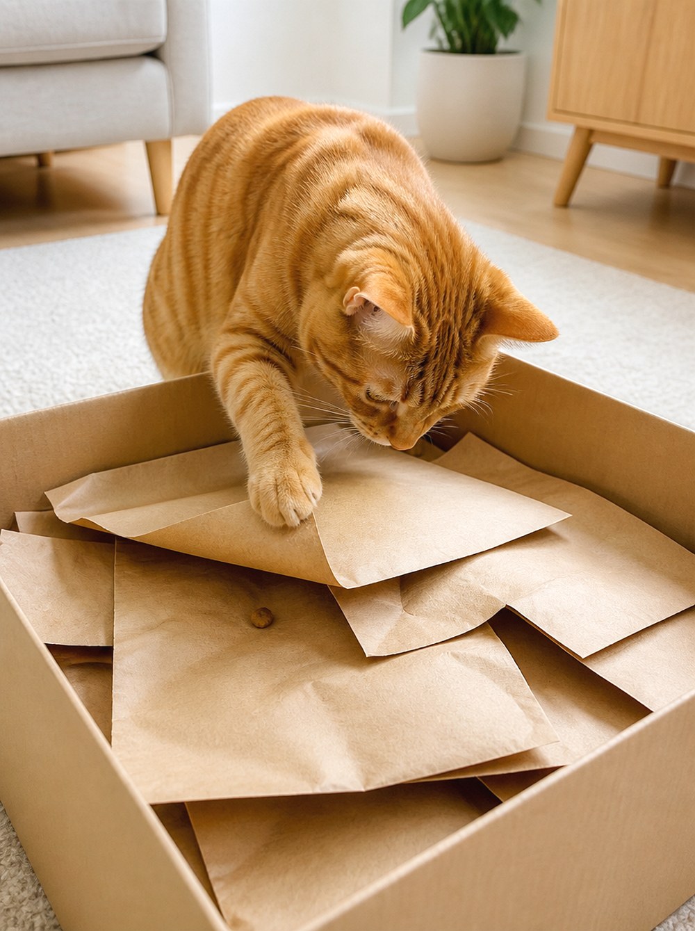 After Cardboard Shred and Search Tray