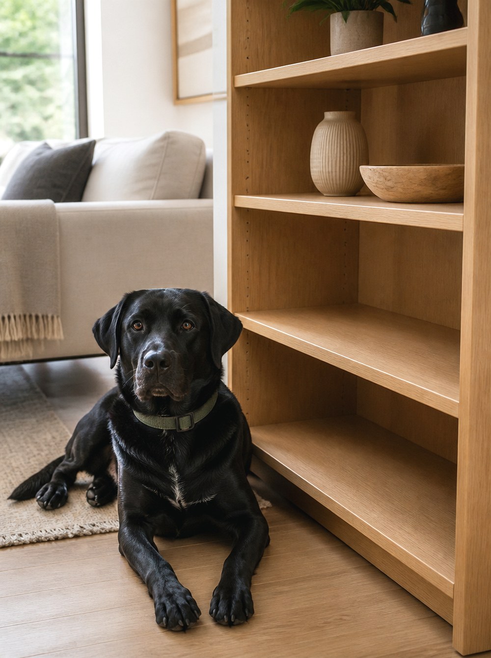 After Move Fragile, Toxic, and Chewable Decor Out of the Dog Zone