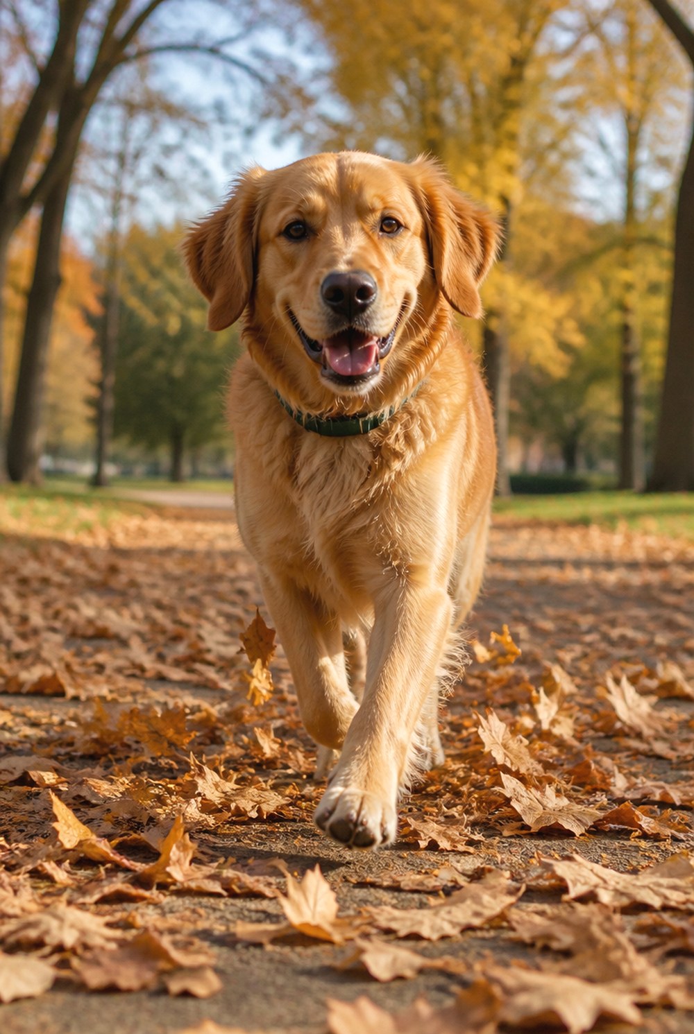 After Catch Your Dog Moving Through Dry Leaves