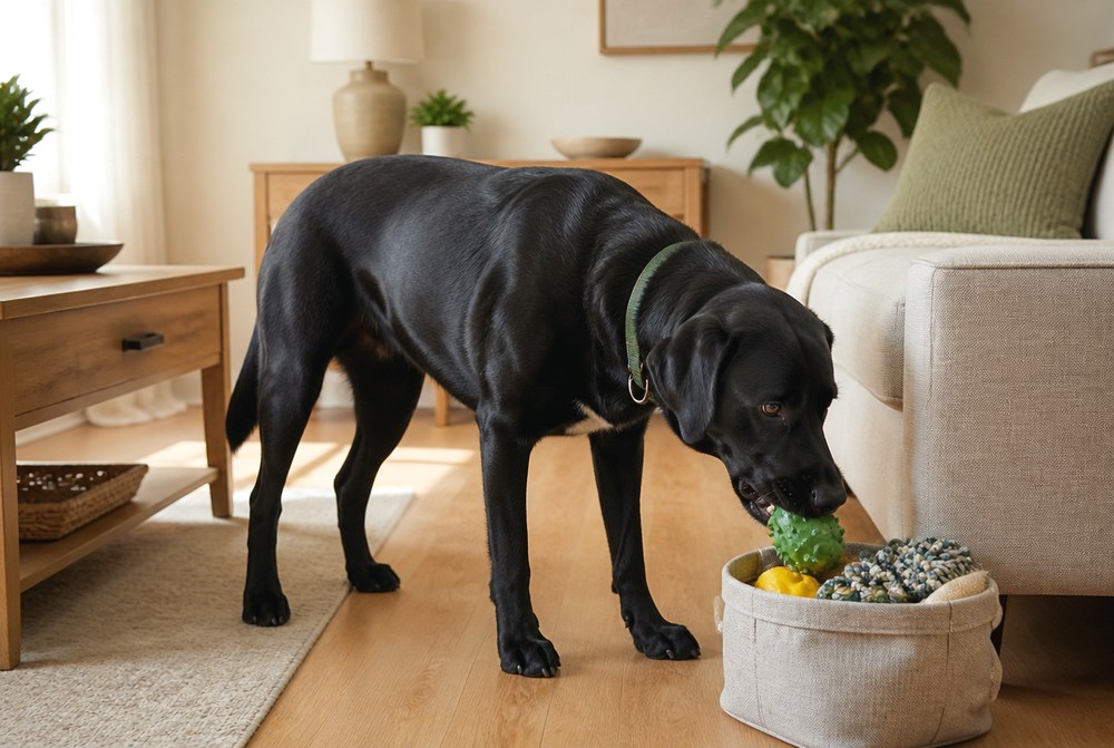 After Slide Shallow Toy Bins Under a Console Table