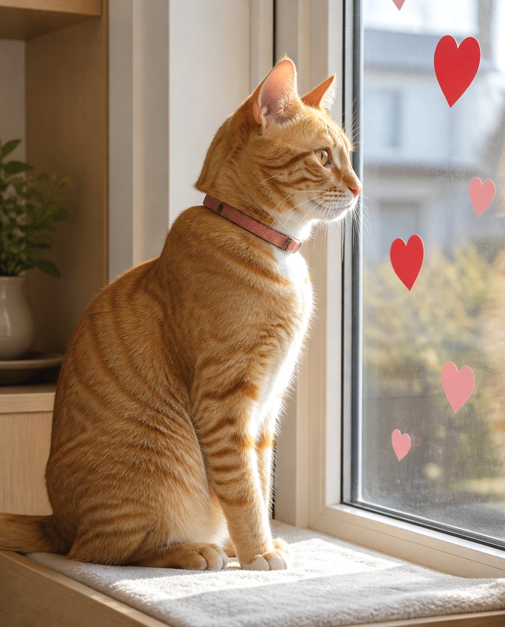 After Use Heart Window Clings for a Backlit Photo