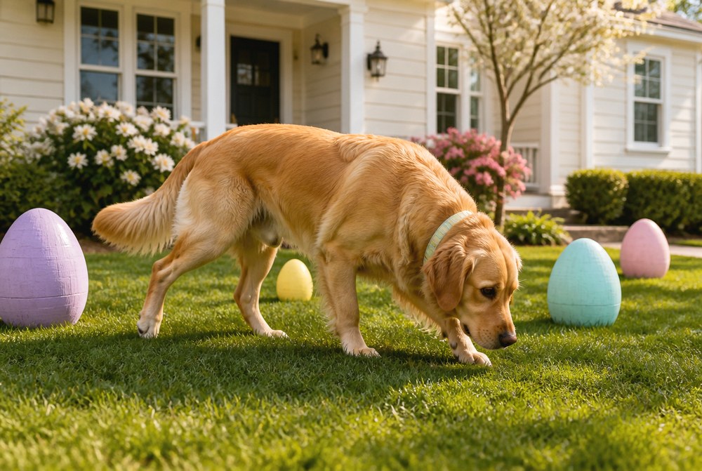 After Photograph a Backyard Easter Egg Search