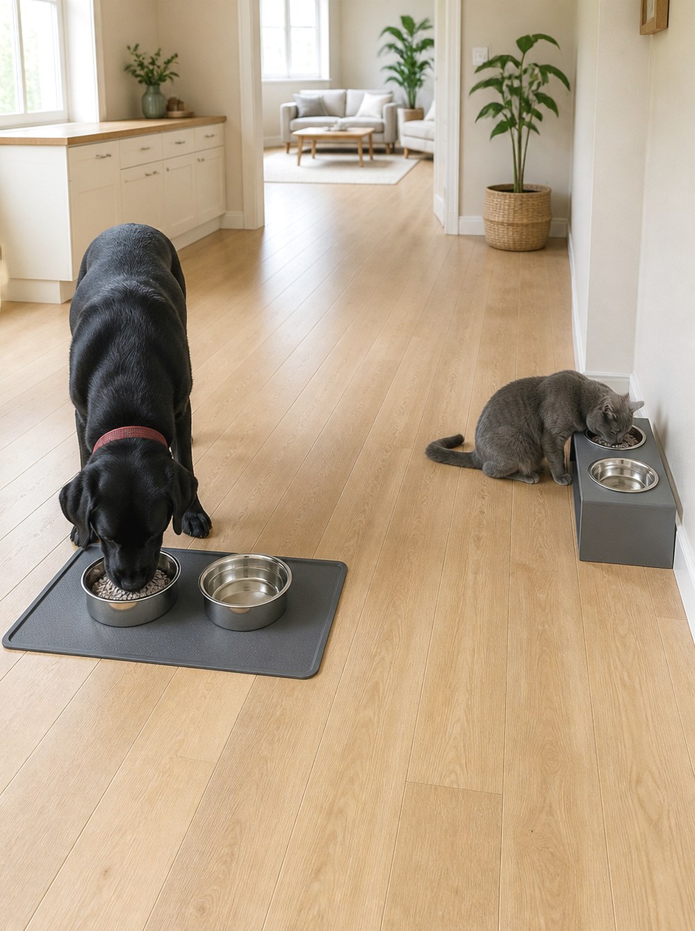 After Put Dog and Cat Feeding Stations in Separate Areas