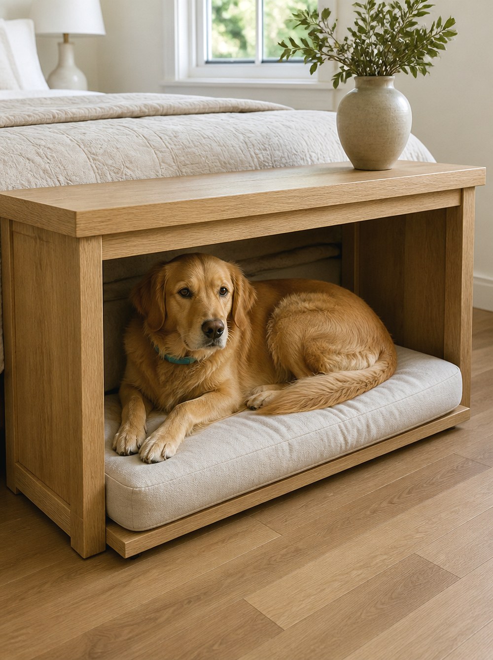After Use the Open Space Under a Bedroom Bench