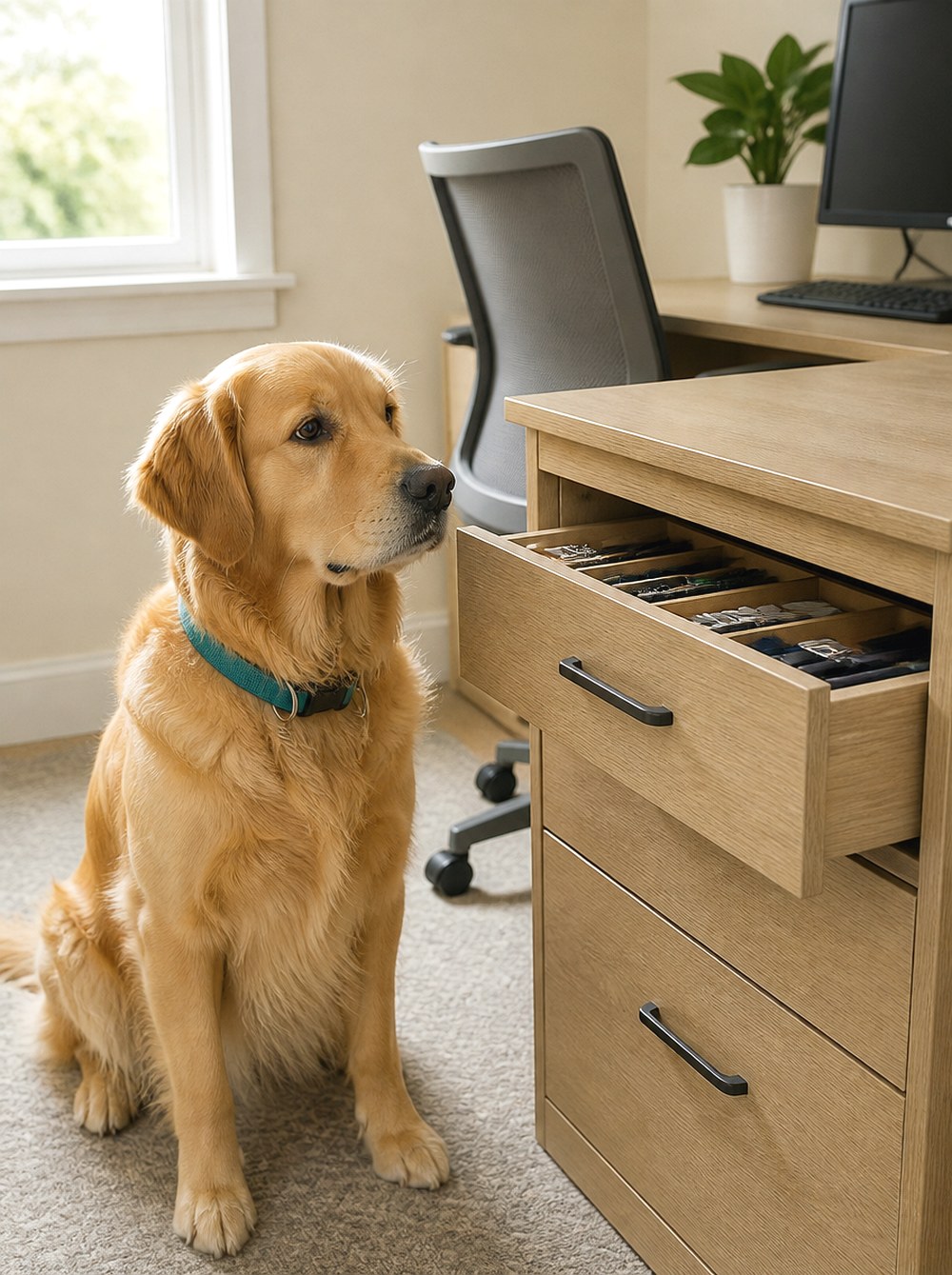 After Give Small Office Supplies a Closed Drawer