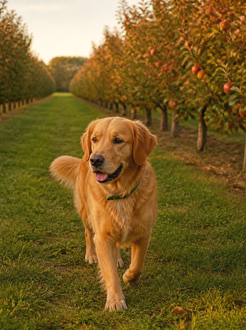 After Take a Walking Photo in an Apple Orchard