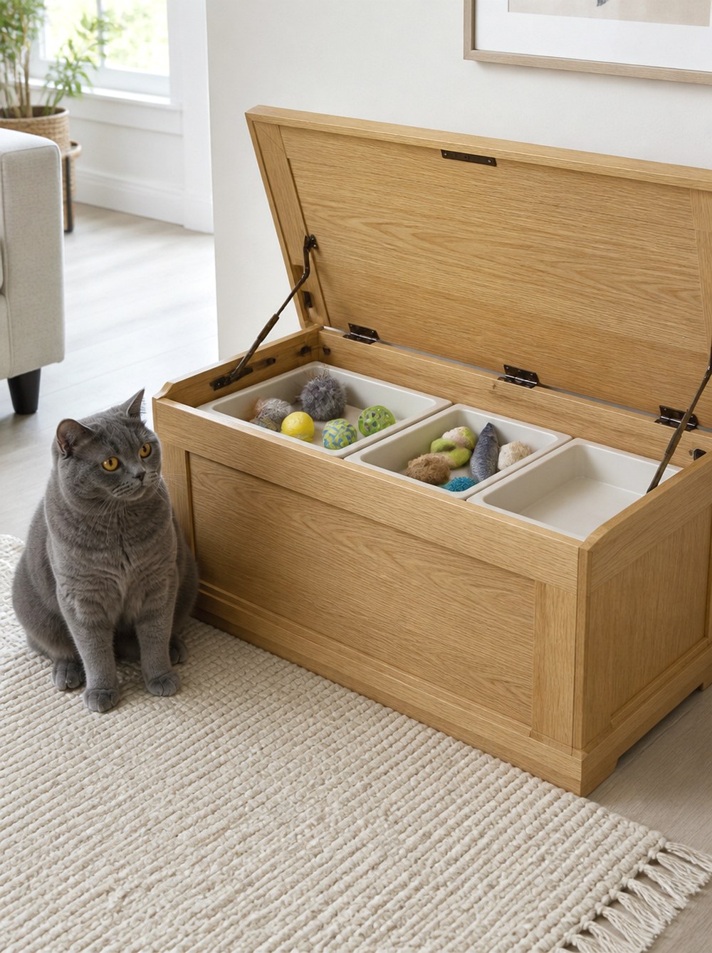 After Turn a Storage Bench Into a Hidden Toy Station