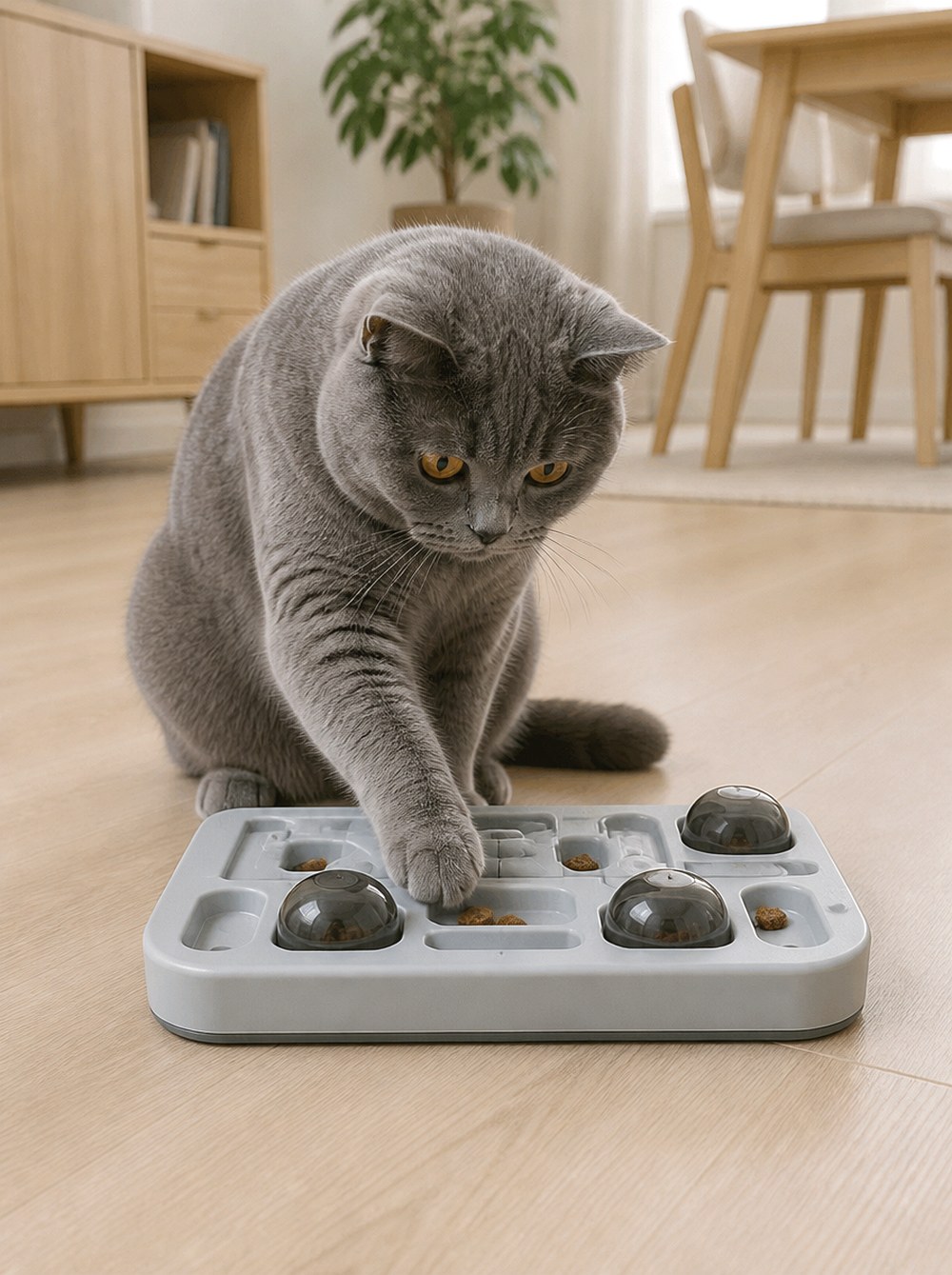 After Use a Puzzle Feeder for Part of a Meal