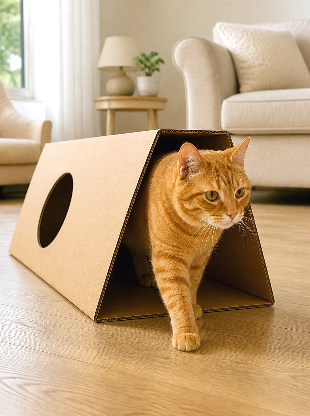 After Triangular Cardboard Tunnel