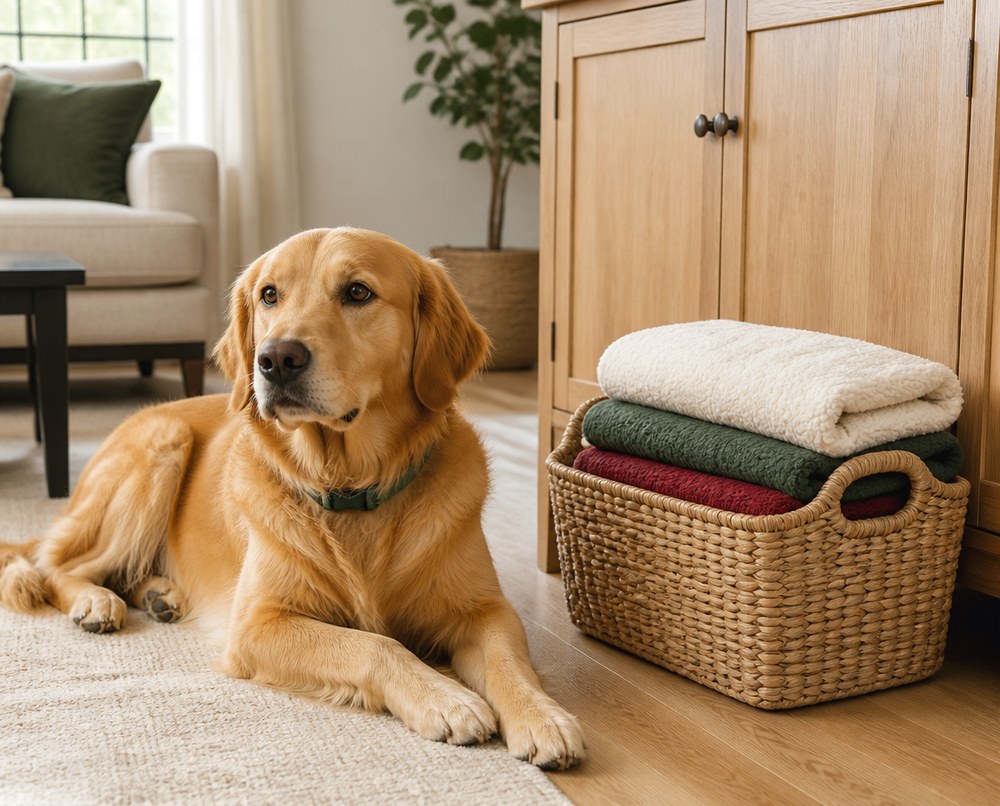 After Use a Low Mess Holiday Blanket Basket
