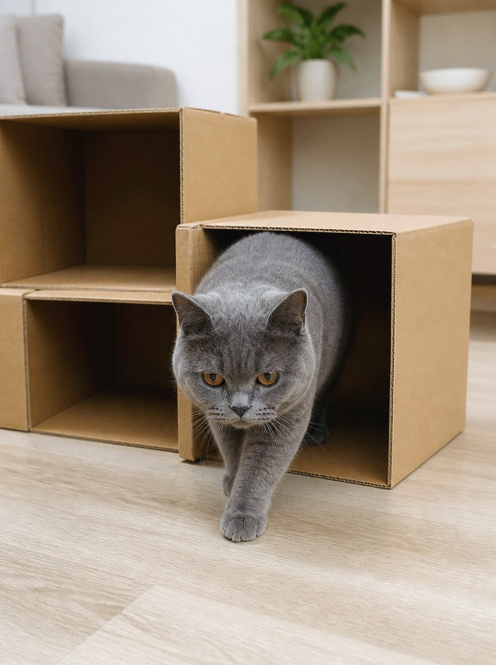 After Assemble a Modular Cardboard Exploration Course