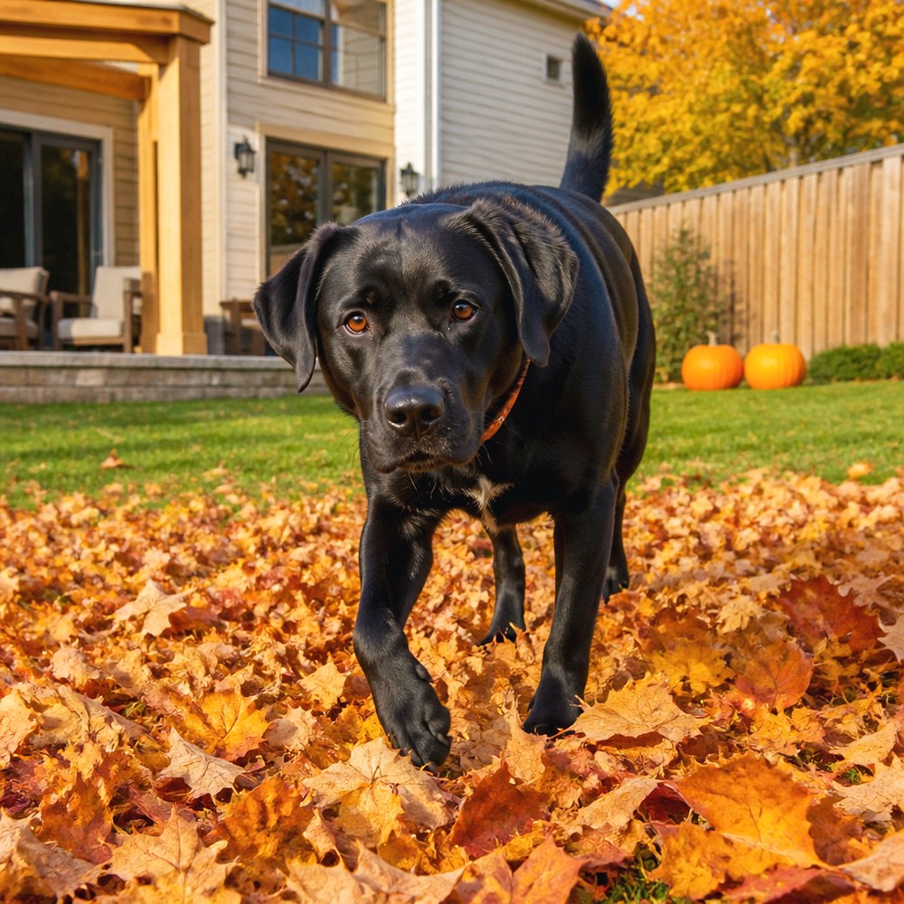 After Photograph a Leaf Pile Moment