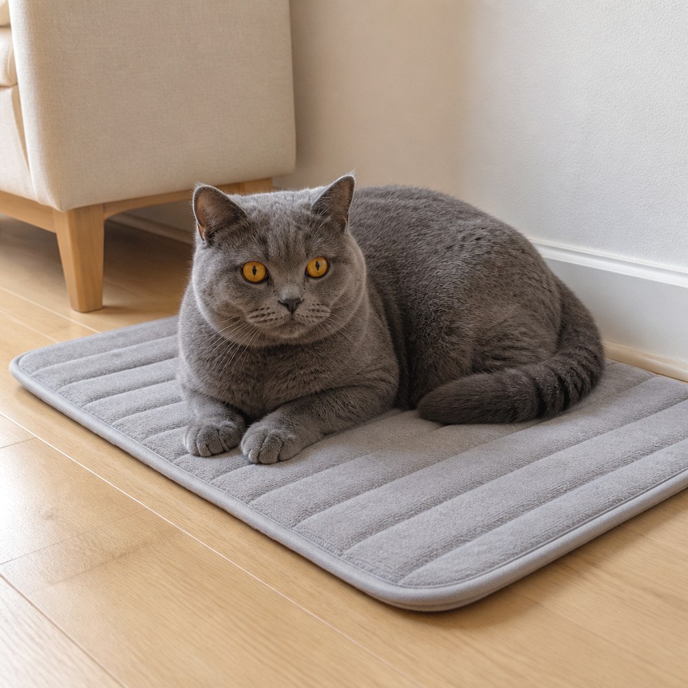 After Set Up a Self Warming Mat in a Quiet Corner