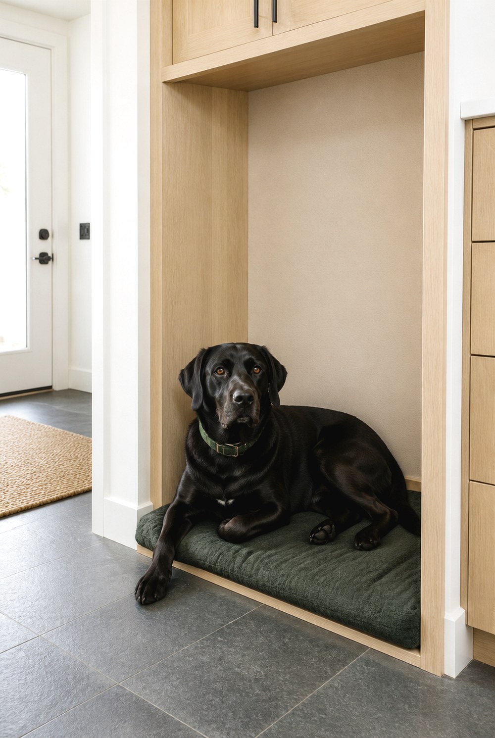 After Turn an Underused Nook Into a Calm Dog Station