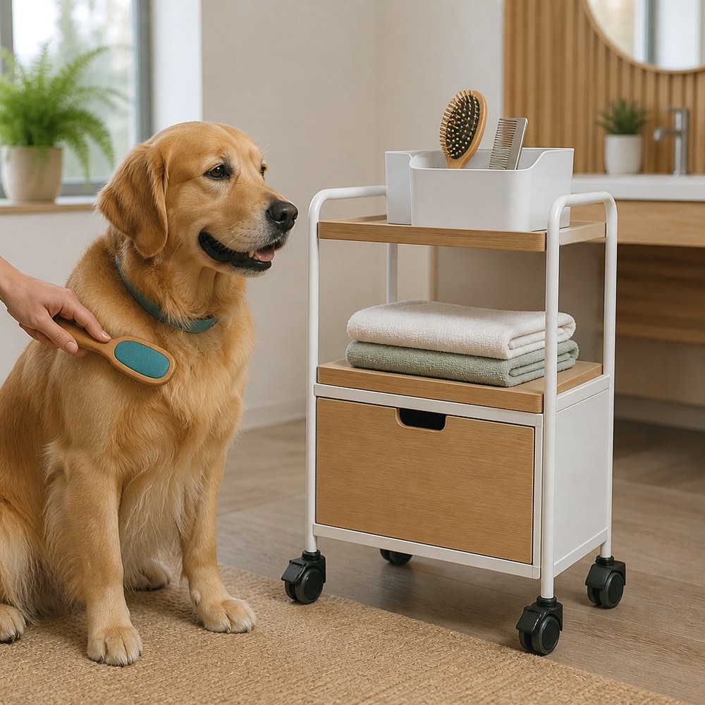 After Use a Rolling Grooming Cart
