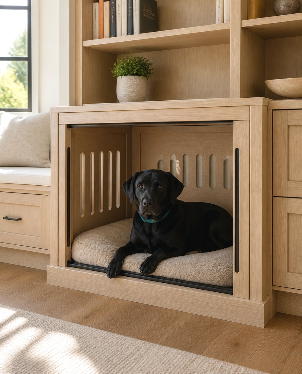 After A Bookcase and Crate Wall Unit
