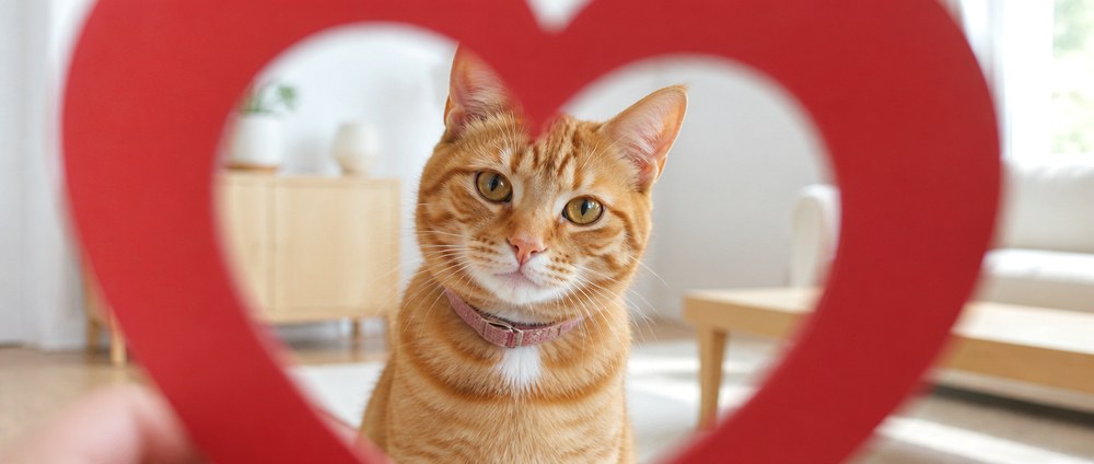 After Frame Your Cat With an Oversized Cardboard Heart