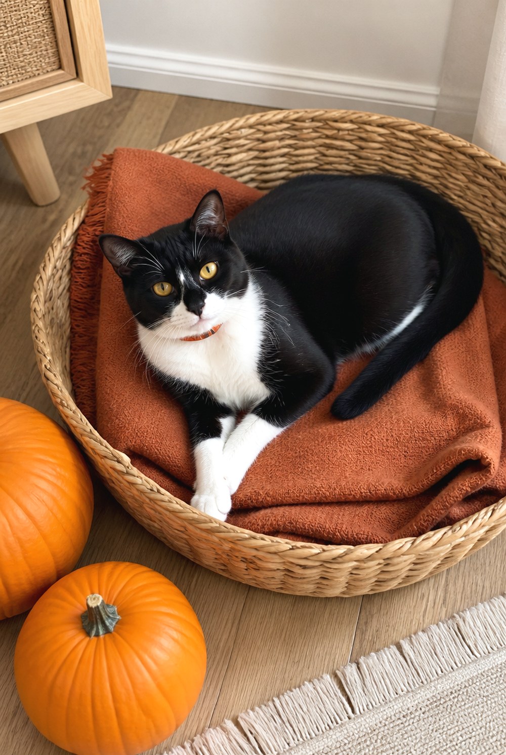 After Make a Cozy Halloween Basket Scene