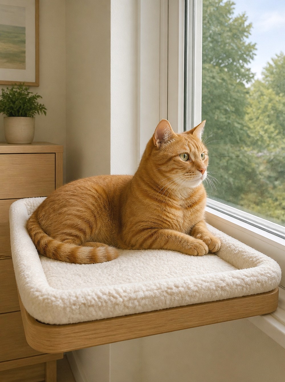 After Set Up a Window Perch Birthday Lounge