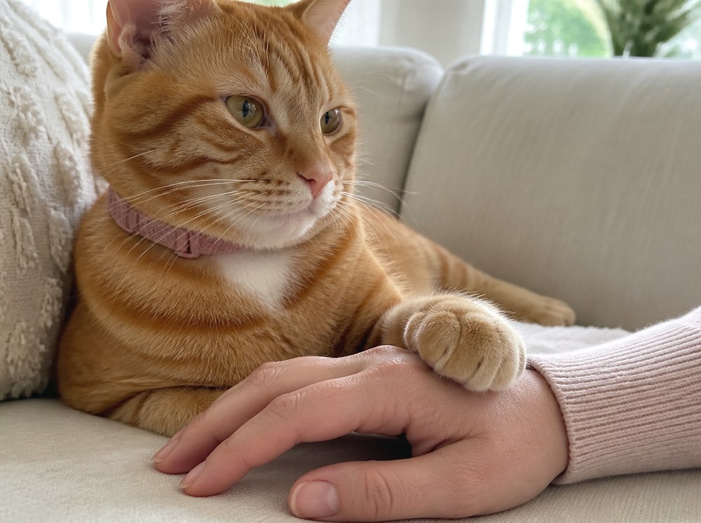 After Photograph a Quiet Hand and Paw Moment