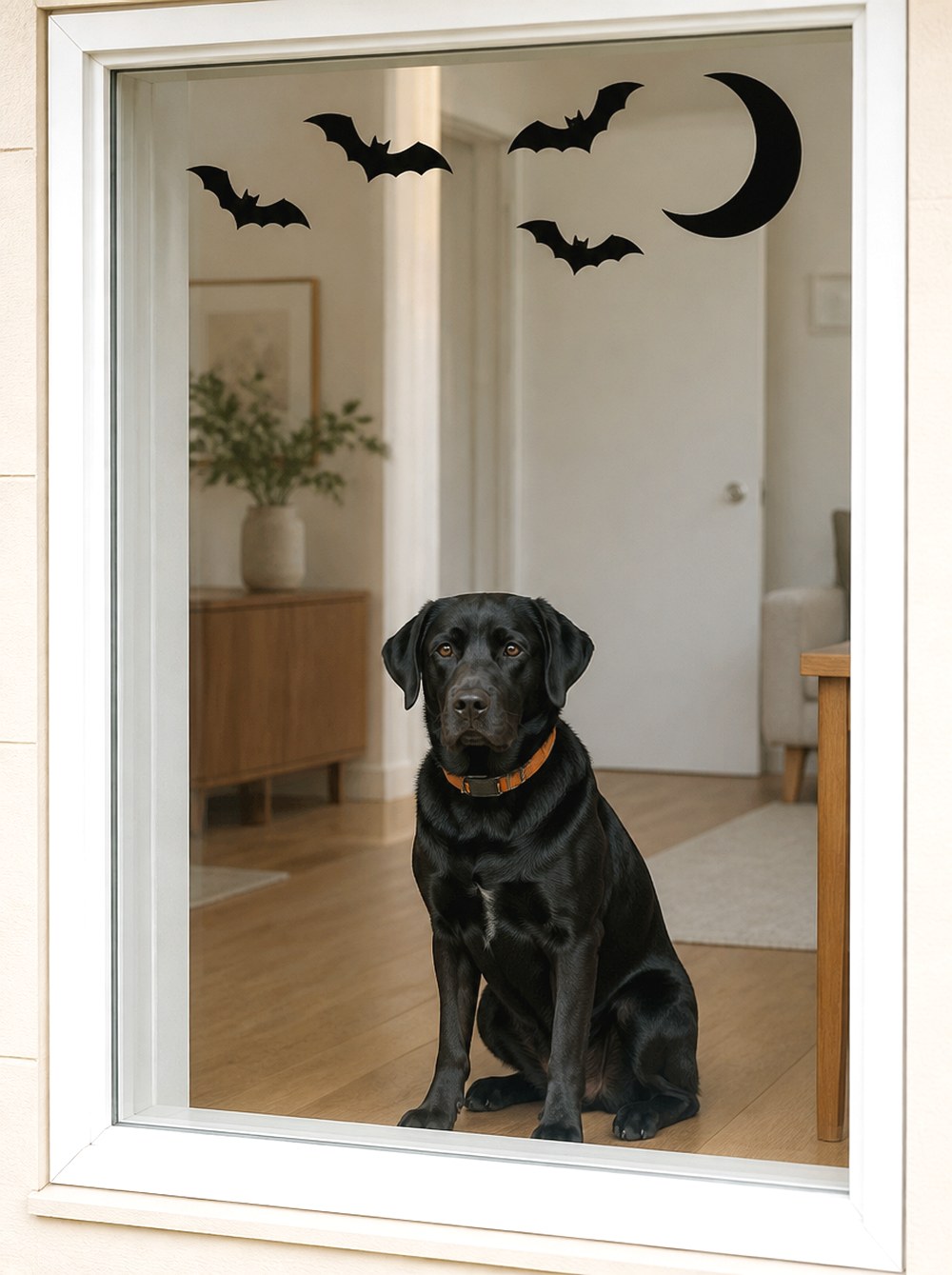 After Use Halloween Window Decals for a Backlit Portrait