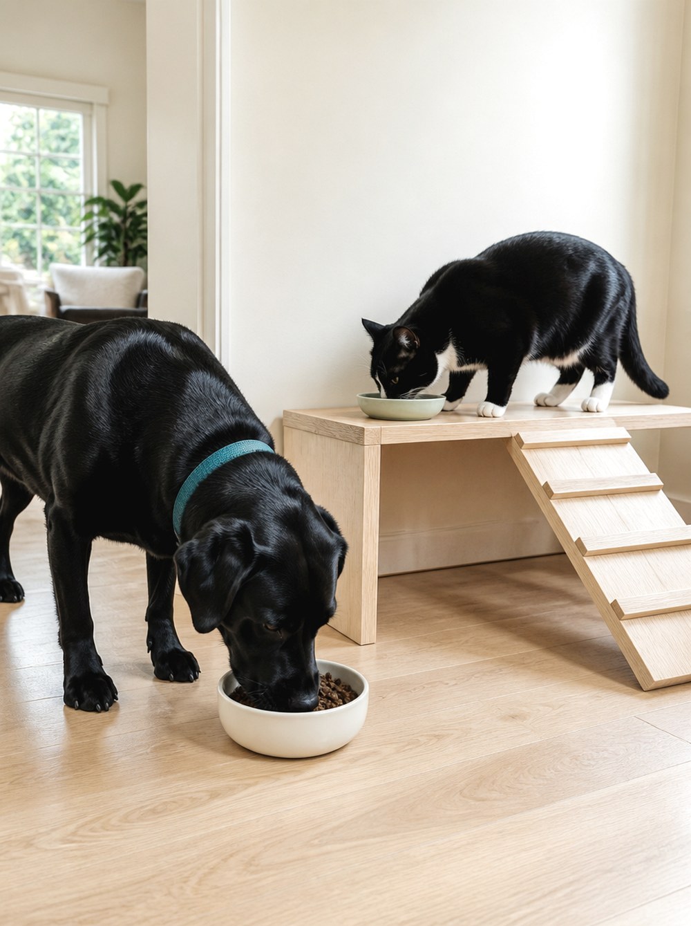 After Give the Cat a Secure Raised Feeding Shelf