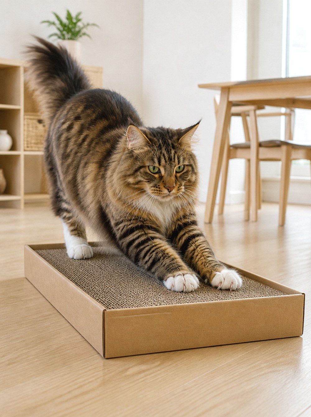 After Make a Corrugated Cardboard Scratching Station