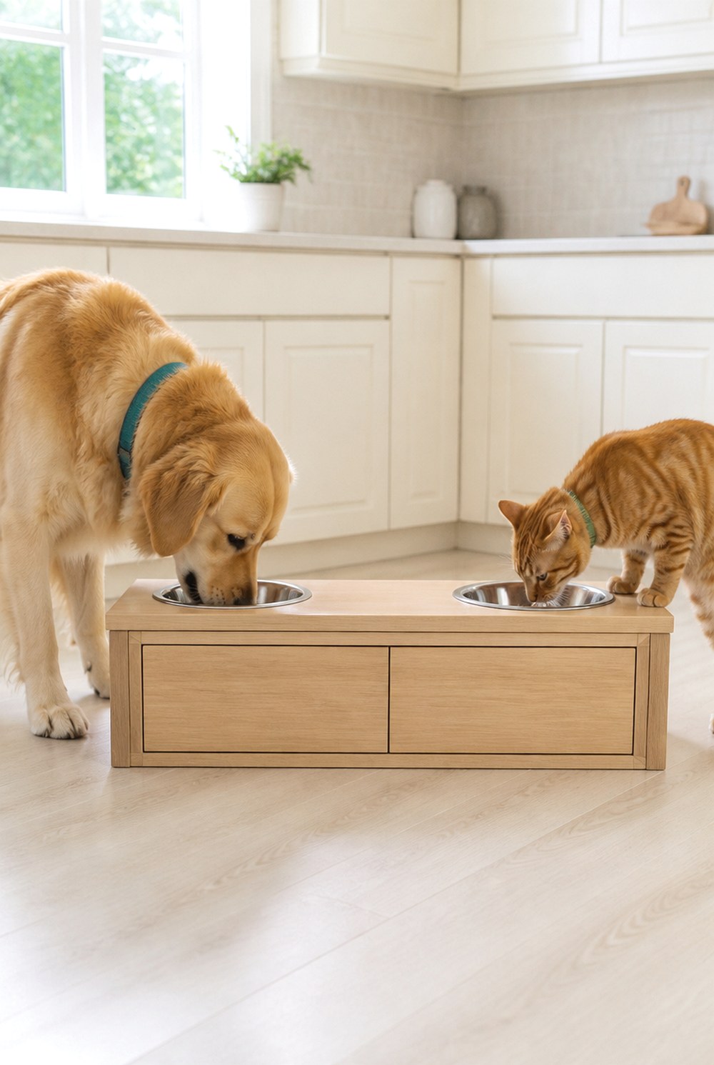 After One Feeding Bench With Hidden Storage