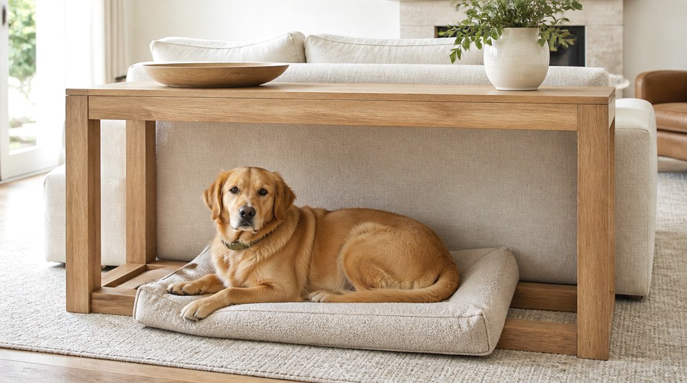After Use the Open Space Beneath a Console Table