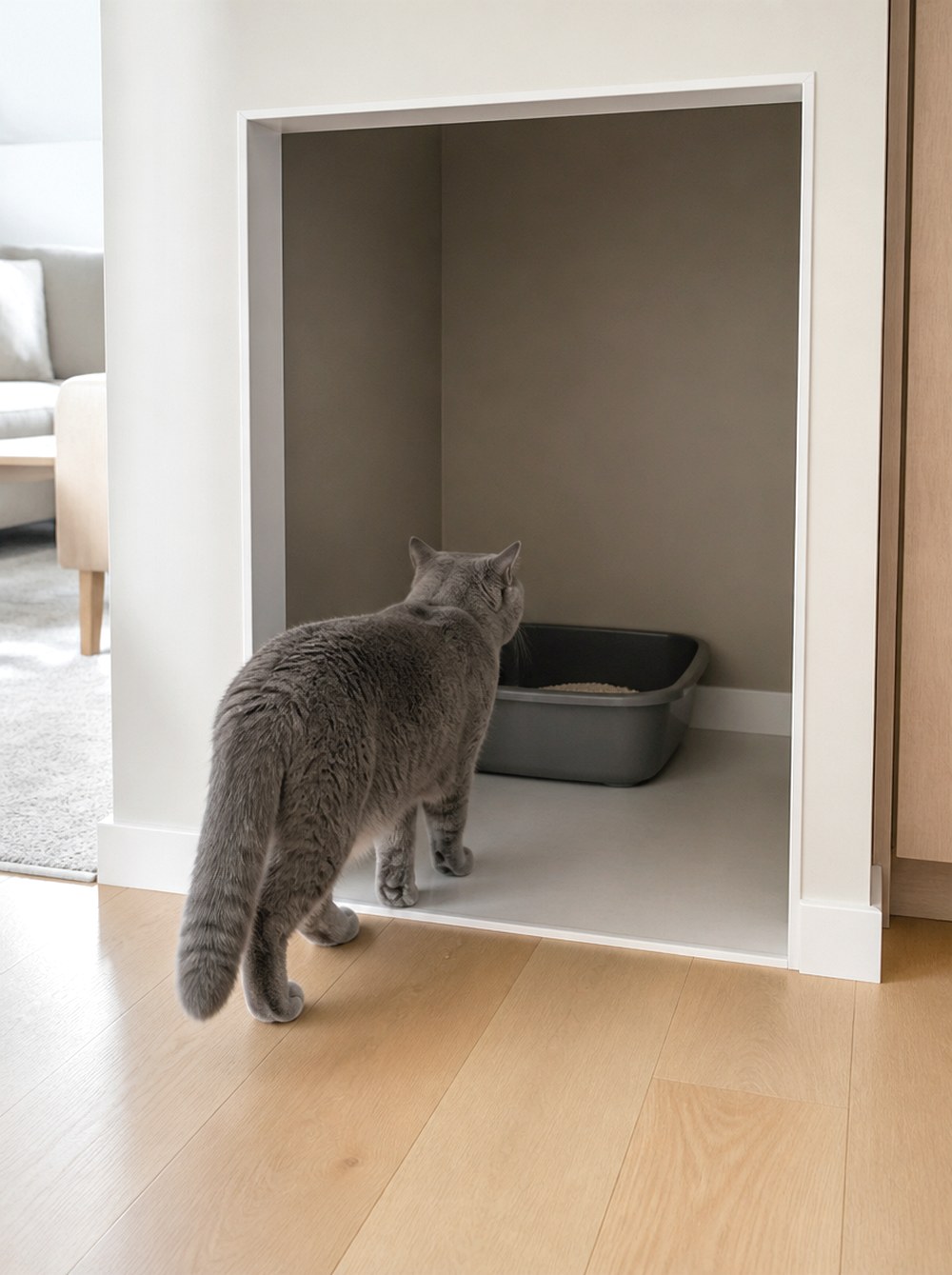 Build a Small Litter Alcove With Trim