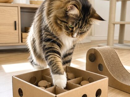 Cardboard Activities for Indoor Cats