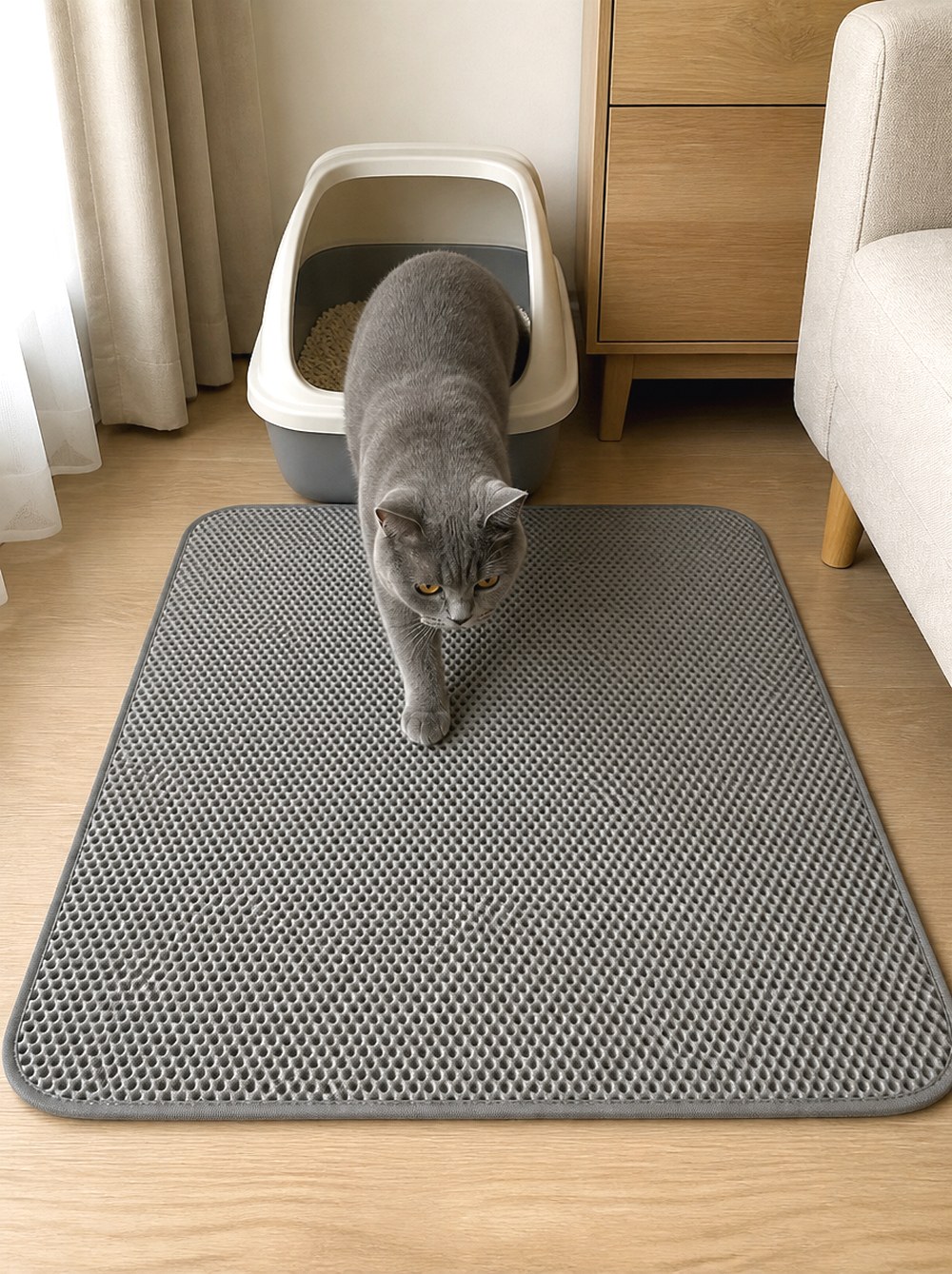 Coordinate the Litter Mat With the Room