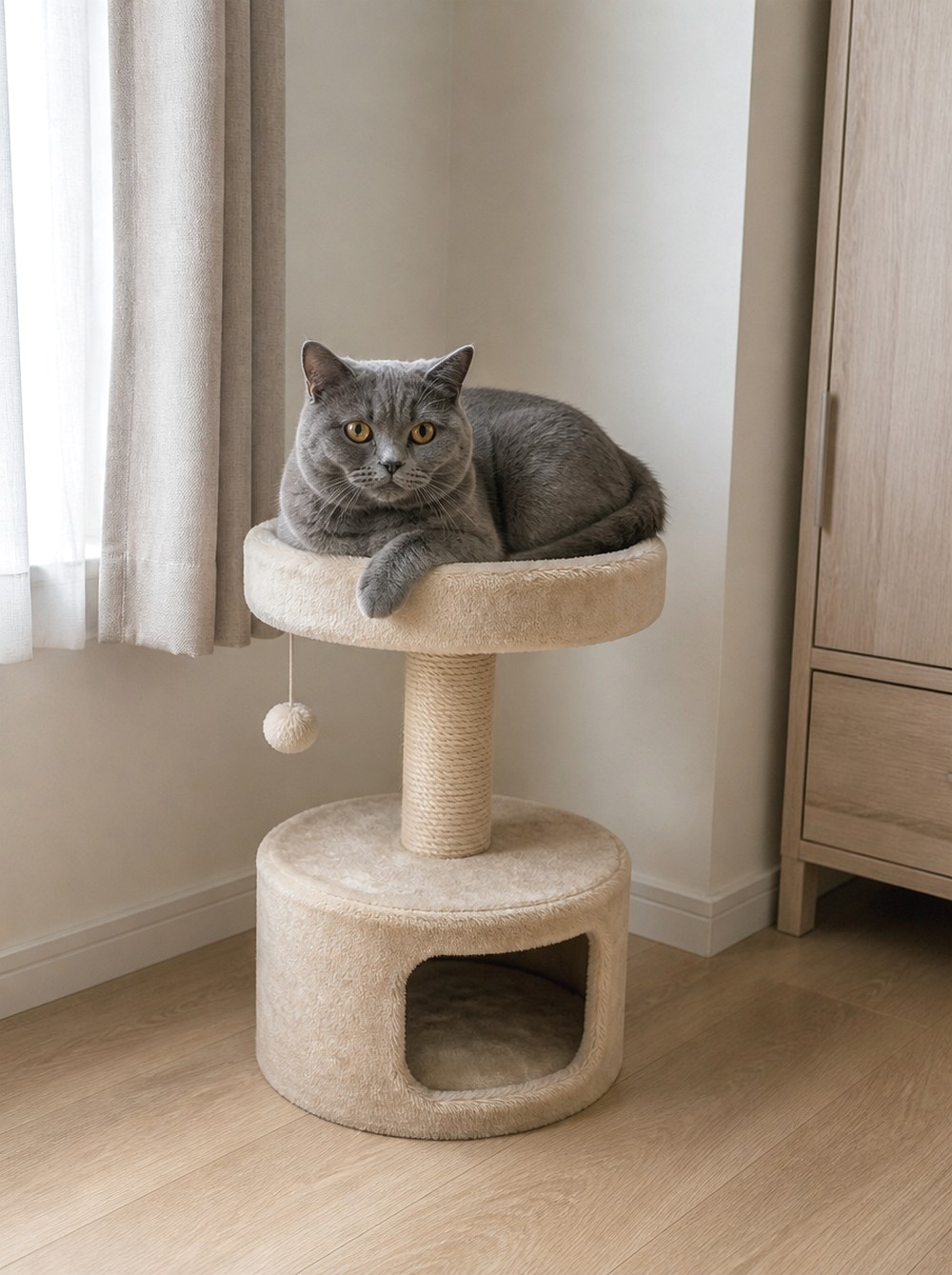 Let the Cat Tree Replace a Decorative Corner Piece
