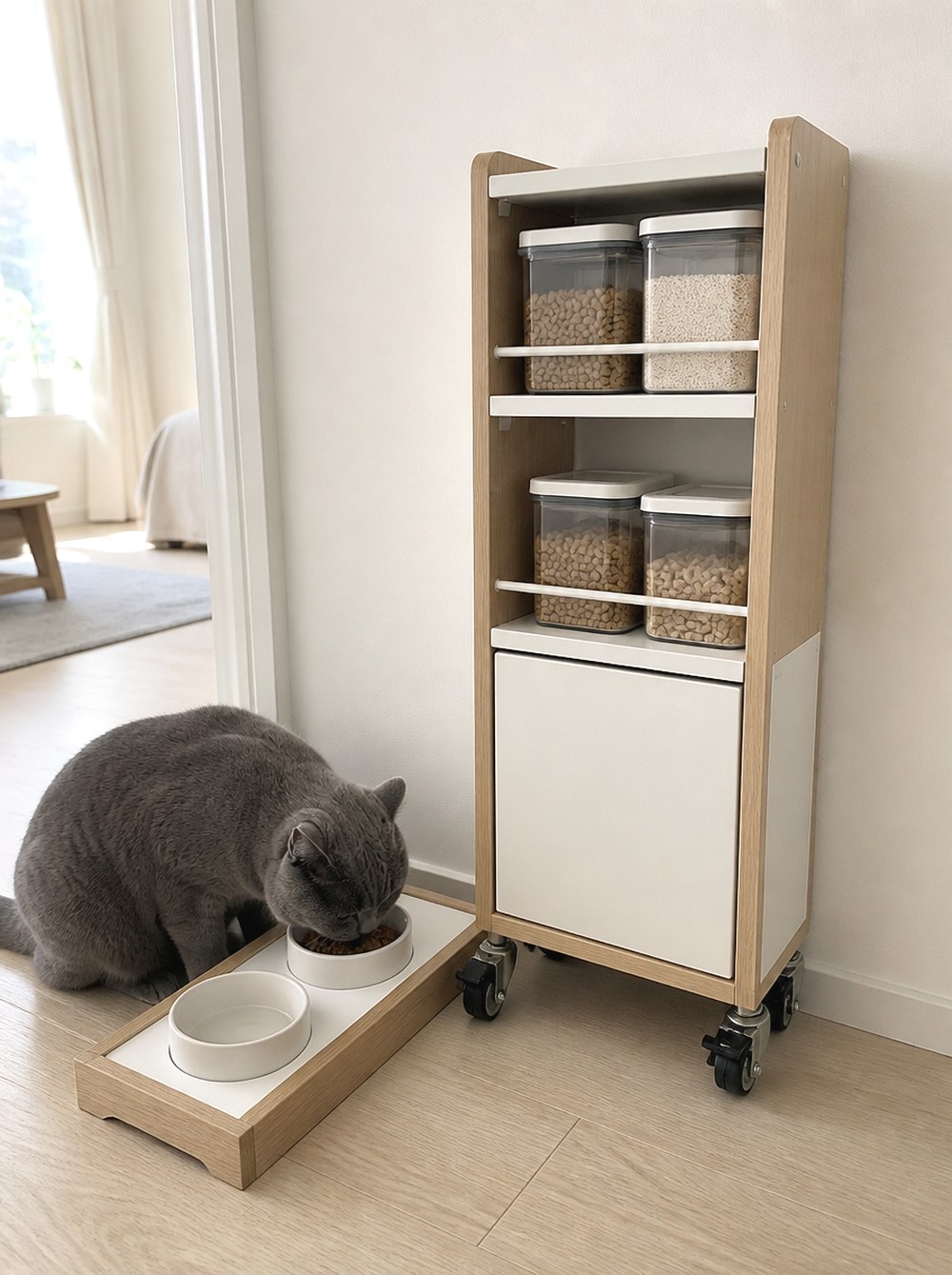 Make a Locked Rolling Cart the Whole Feeding Hub
