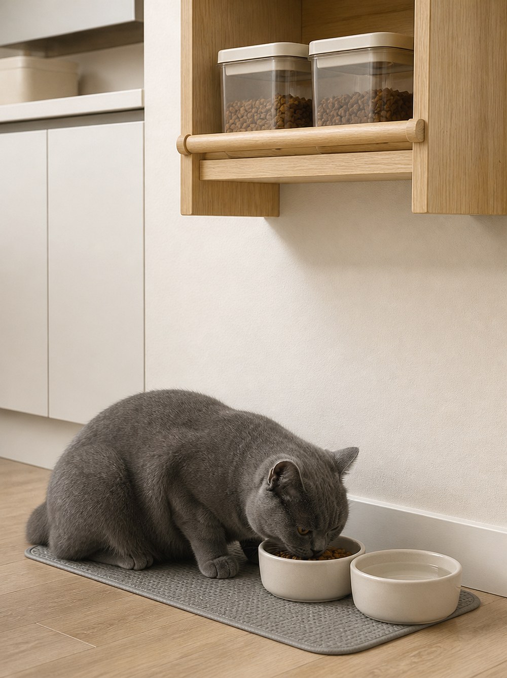Pair a Wall Rail With a Tiny Floor Feeding Footprint