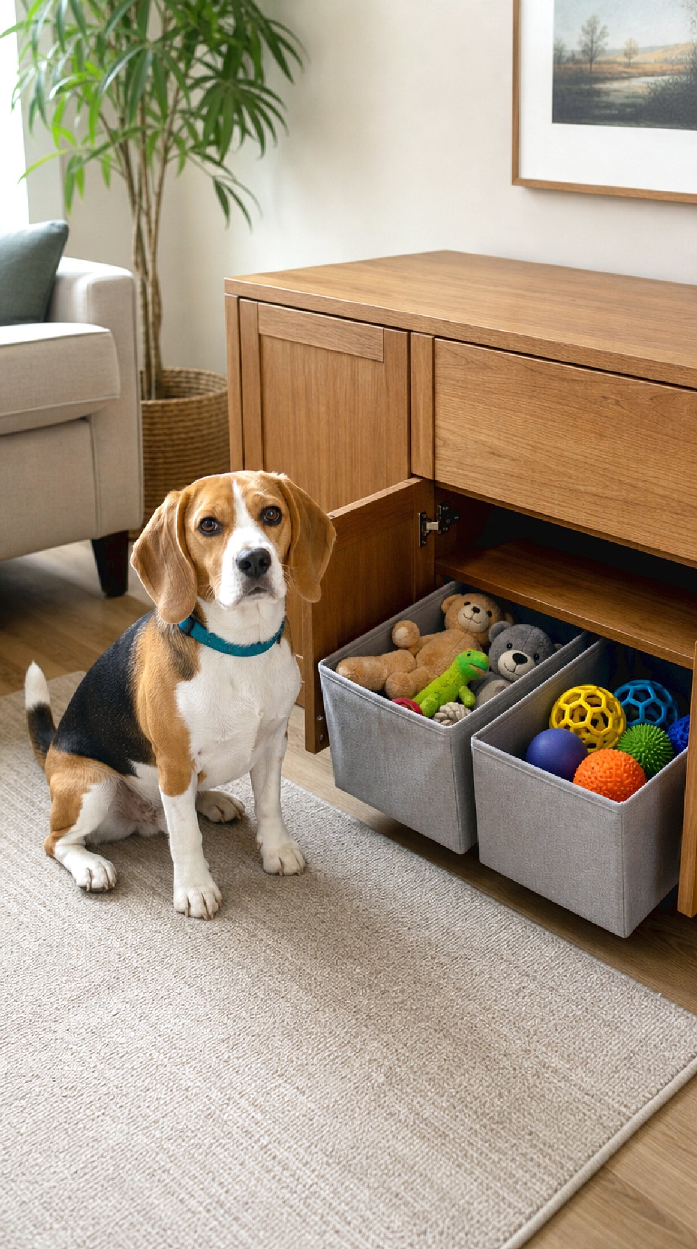 Sideboard Cabinet with Pull Out Bins
