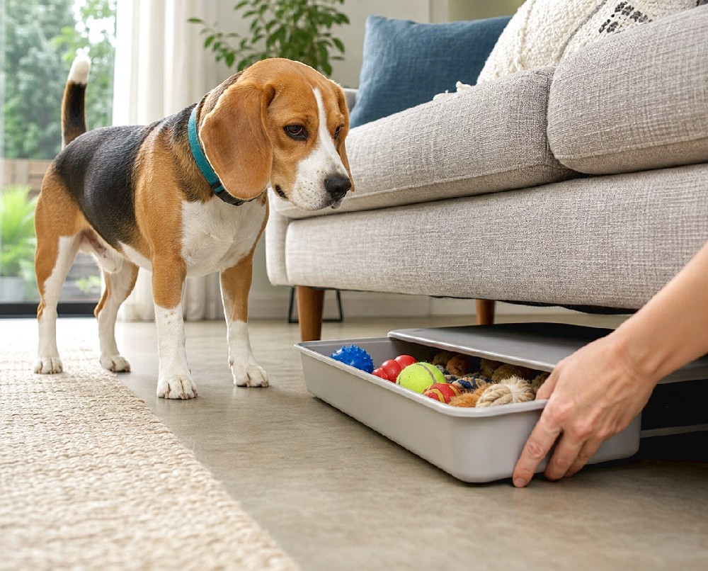 Under Sofa Bin for Rotation Toys