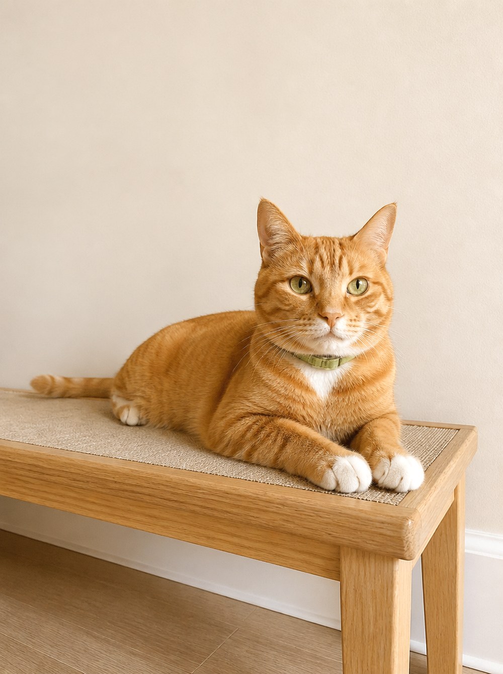 Use a Plain Wall and Low Wooden Bench