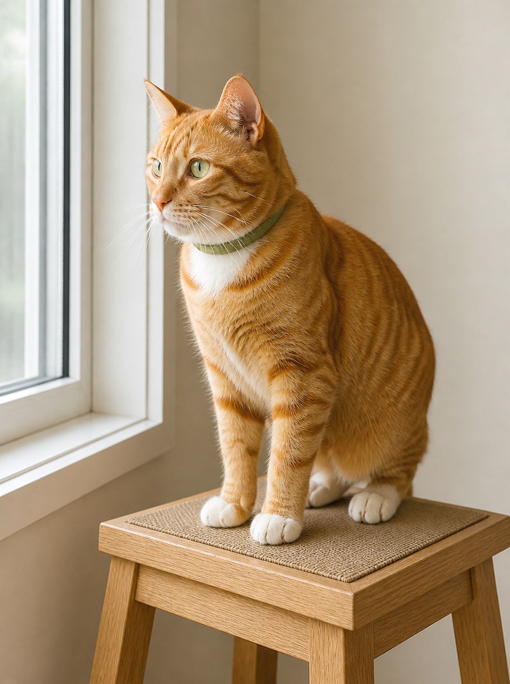 Use a Sturdy Window Side Stool for a Compact Setup