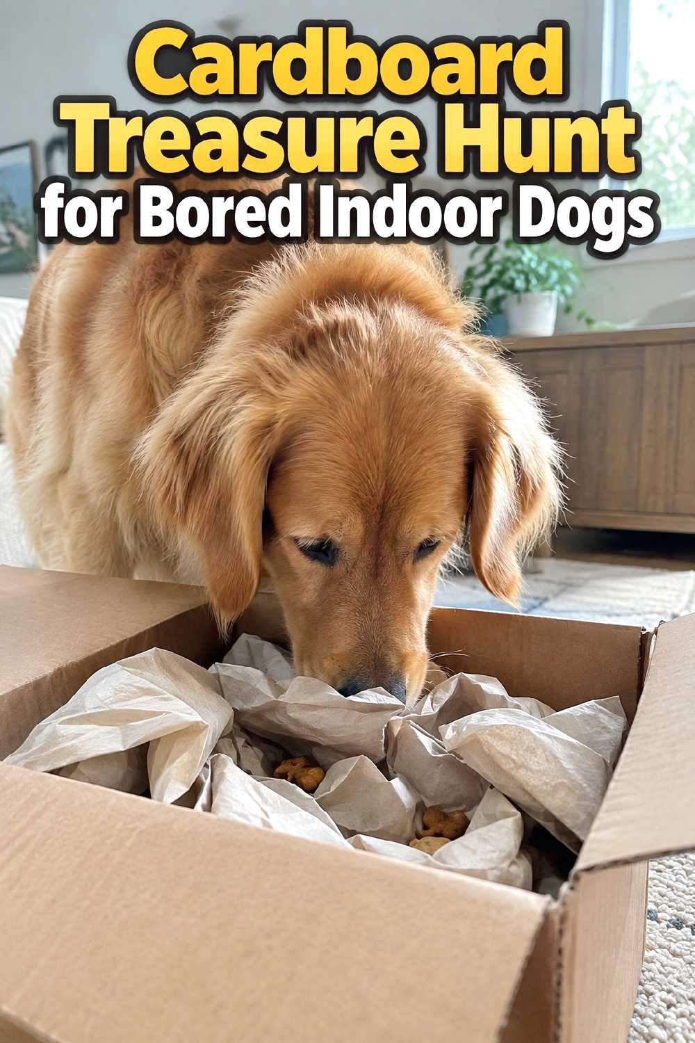 4. Cardboard Treasure Hunt For Bored Indoor Dogs