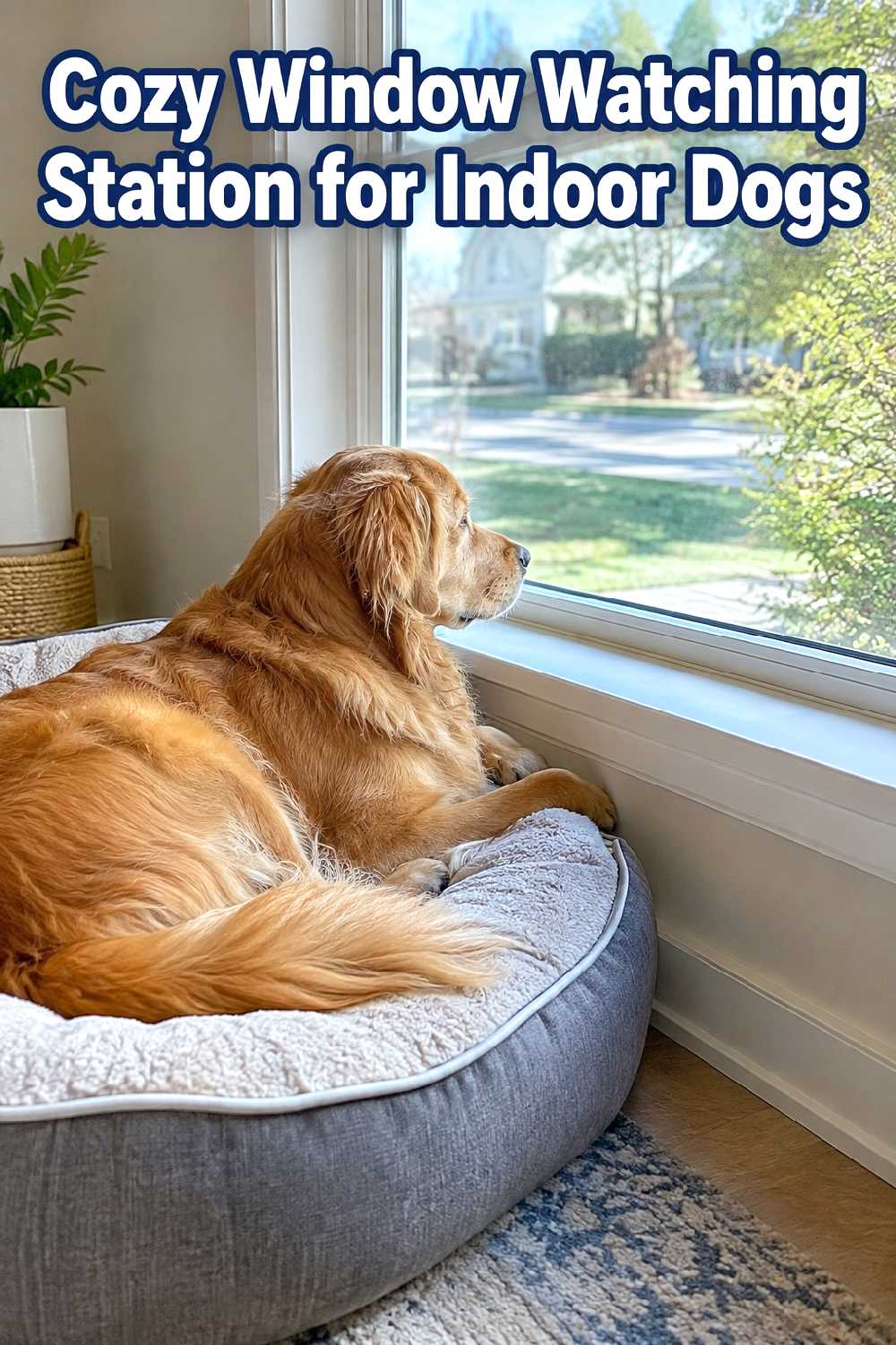 16. Cozy Window Watching Station For Indoor Dogs