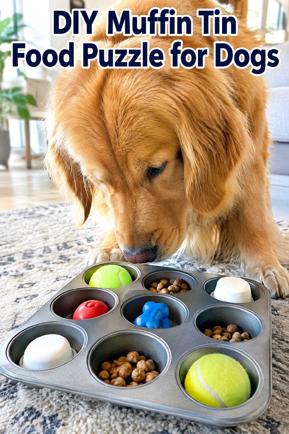 3. Diy Muffin Tin Food Puzzle For Dogs